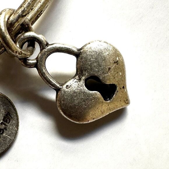 Alex and Ani silver tone heart locket bangle bracelet - Picture 5 of 8